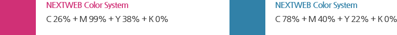 NEXTWEB Color System : C 26% + M 99% + Y 38% + K 0%,NEXTWEB Color System : C 78% + M 40% + Y 22% + K 0% 