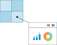 고객 세분화 조건으로 정의된 고객 세그먼트별 주요 성과 지표 통계를 하는 픽토그램 입니다.